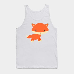 Playful red fox cute animal kawaii woodland creature fairytale children kids whimsical Tank Top